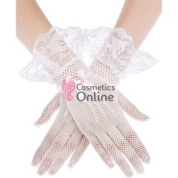 Manusi elegante cu dantela MNS014PP Albe scurte